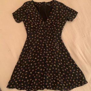 Madewell Silk Button-Front Swing Dress Floral